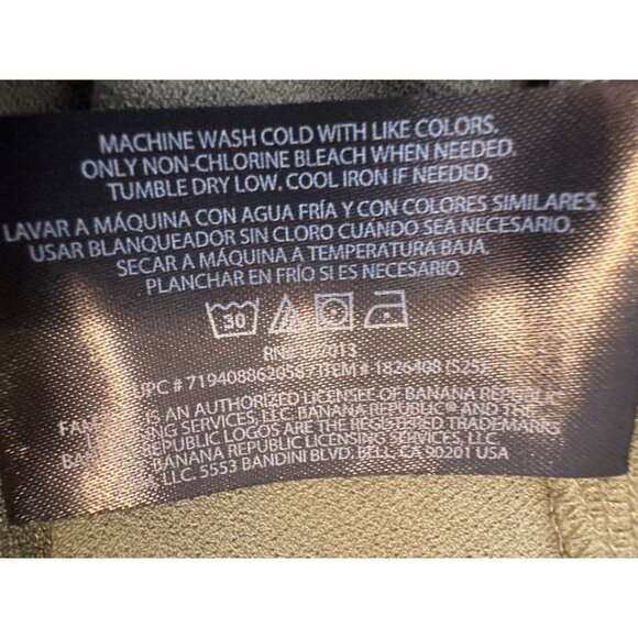 2/$30 Banana Republic Small Womens Sage Green V-Neck 3/4 Sleeve Blouse - Picture 10 of 11